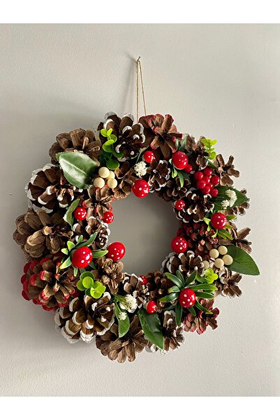 Beykan HANDMADE 30x30 KOZALAK MANTARLI KAPI SÜSÜ ÇELENGİ YILBAŞI AKSESUAR GICI