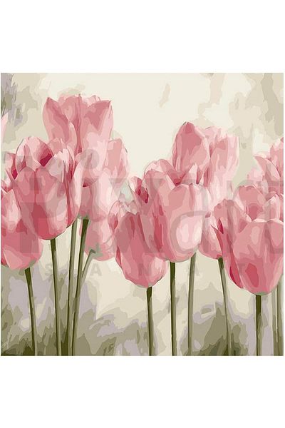 pixartsanat 30 x 30 cm Rustic Tulips PixArt Art Diamond Mosaic Painting Diamond Turkey