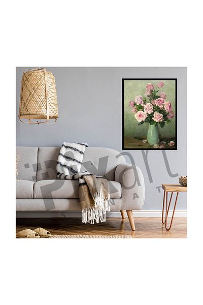 pixartsanat Old Style Flower Drawing Pixart Art Diamond Mosaic Painting Diamond Türkiye 60*76