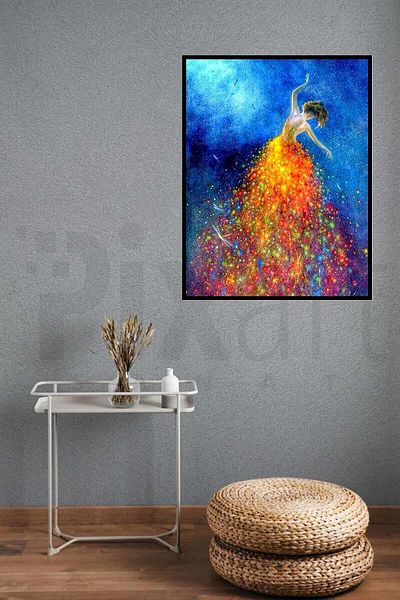 pixartsanat Ballet Girl Gold Dress Dragonfly 30x40 PixArt Art Diamond Mosaic Painting Diamond Turkey