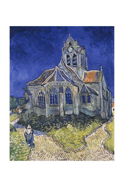 pixartsanat Vincent Van Gogh Church in Auvers Pixart Art Diamond Mosaic Painting Diamond Turkey 40*60