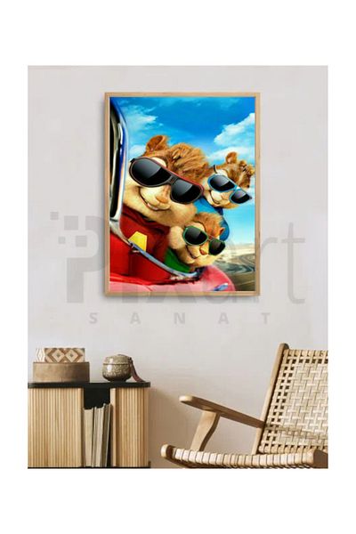 pixartsanat Alvin and the Squirrels Pixart Art Diamond Mosaic Diamond Turkey 40*60