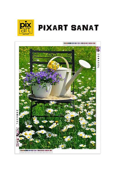 pixartsanat Daisies 30x40 PixArt Art Diamond Mosaic Painting Diamond Turkey