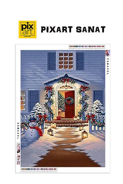 pixartsanat New Year Decorated Home 30x40 PixArt Art Diamond Mosaic Painting Diamond Turkey