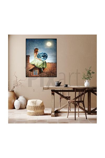 pixartsanat World in My Arms Pixart Art Diamond Mosaic Painting Diamond Turkey 43*58