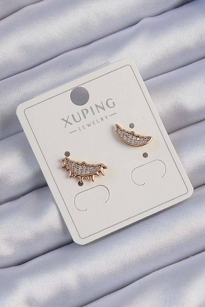 Skygo Xuping Rose Color Zircon Cubic Zirconia Moon and Sun Design Earrings - Tj-Bkp9429