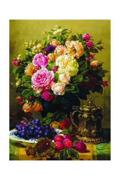 pixartsanat Antiquity Flower Pixart Art Diamond Mosaic Painting Diamond Turkey 66*91