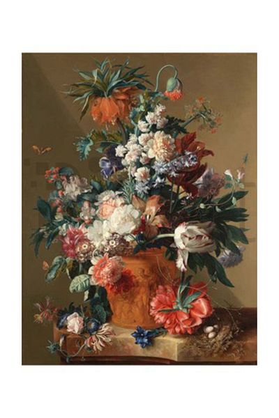 pixartsanat Jan Van Huysum Flowers in Vase Pixart Art Diamond Mosaic Painting Diamond Turkey 51*69