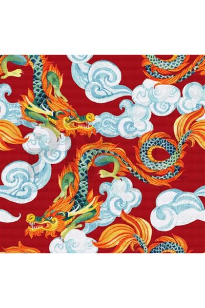 pixartsanat 50x50 Pixart Art - Chinese Dragon and Clouds Diamond Mosaic Painting