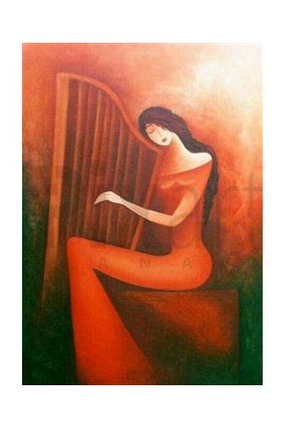 pixartsanat Woman Playing Harp Pixart Art Diamond Mosaic Painting Diamond Turkey 45*63