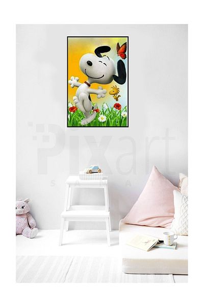 pixartsanat Snoopy Pixart Art Diamond Mosaic Painting Diamond Turkey 43*64