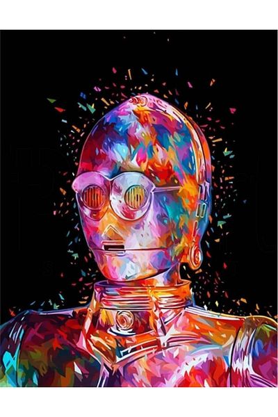 pixartsanat 45X60 Pixart Color Robot Dress - Diamond Painting with Art Diamond Mosaic