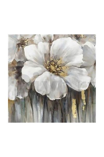 pixartsanat White Flower Drawing Pixart Art Diamond Mosaic Painting Diamond Turkey 73*73