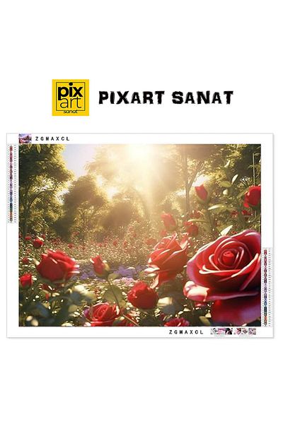 pixartsanat Rose Garden 30x40 PixArt Art Diamond Mosaic Painting Diamond Turkey