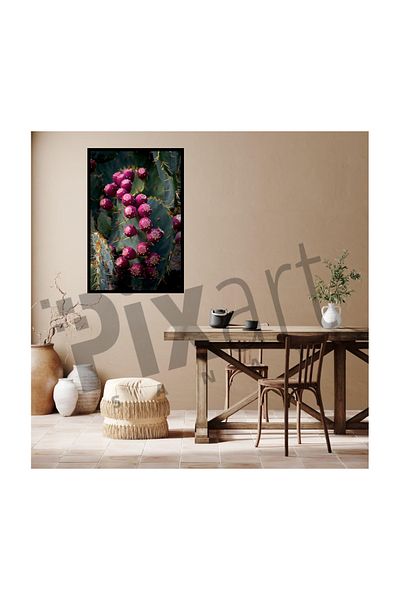 pixartsanat Cactus Buds Pixart Art Diamond Mosaic Painting Diamond Turkey 39*55
