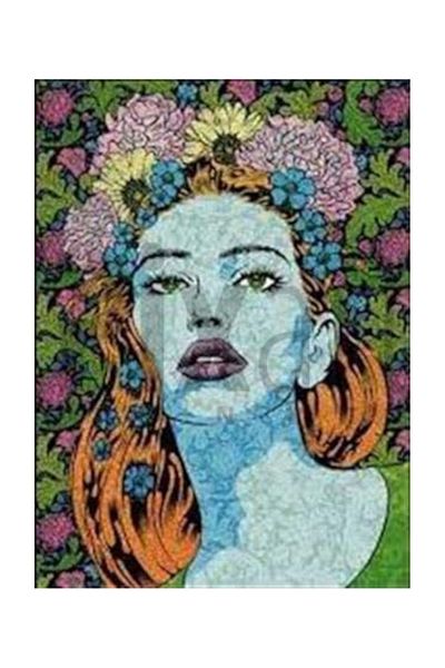 pixartsanat Flower Girl Pixart Art Diamond Mosaic Painting Diamond Turkey 40*55