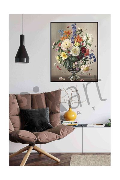 pixartsanat Spring in Silver Vase Pixart Art Diamond Mosaic Painting Diamond Turkey 50*58