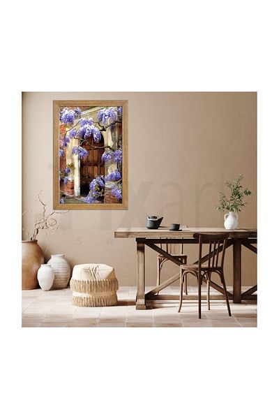 pixartsanat Purple Door Behind the Clusters Pixart Art Diamond Mosaic Painting Diamond Türkiye 45*71