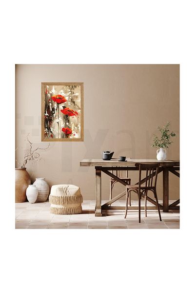 pixartsanat Oil Paint Poppy Pixart Art Diamond Mosaic Painting Diamond Türkiye 40*60
