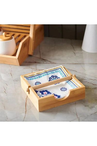 Mabeyn Bamboo Square Napkin Holder 18X18X5Cm