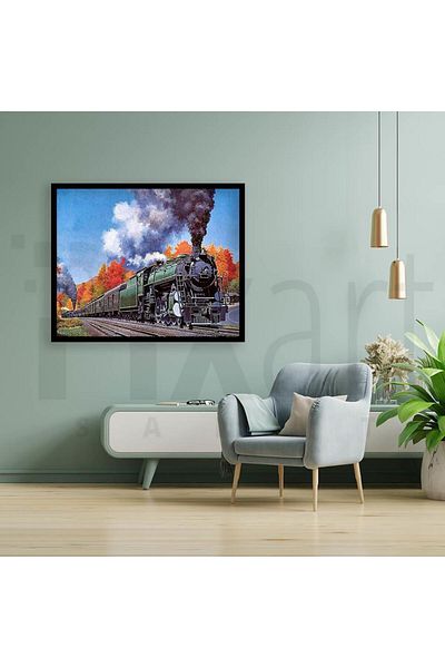 pixartsanat Train Tree 30 * 40 Cm Pixart Art Diamond Mosaic Painting Diamond Turkey
