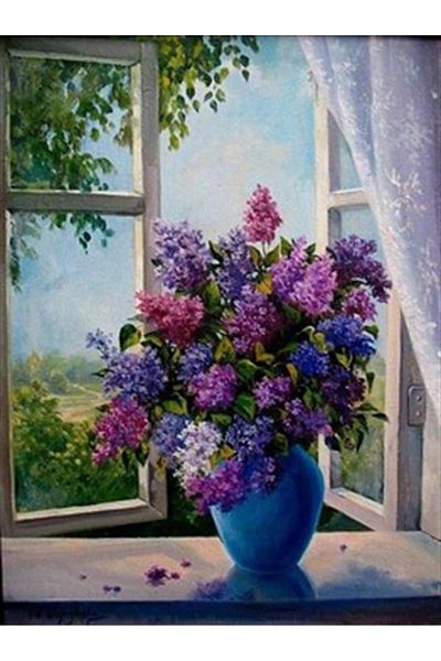 pixartsanat Purple Hyacinths And Spring Breeze Pixart Art Diamond Mosaic Painting Diamond Türkiye 50*68