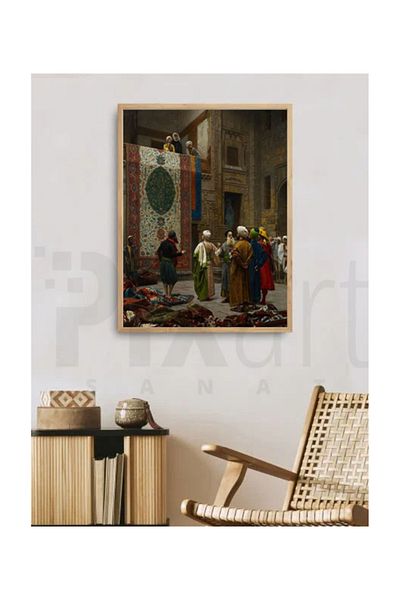 pixartsanat Jean Leon Gerome Carpet Merchant Pixart Art Diamond Mosaic Painting Diamond Turkey 46*58