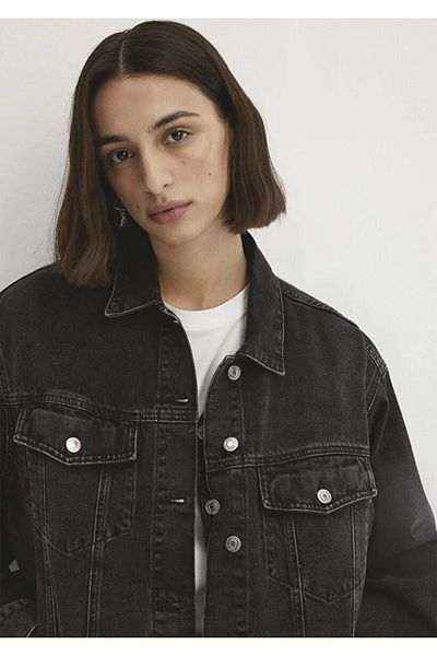 Mavi Luna 90s Dark Grey Jean Jacket -1110177-85298