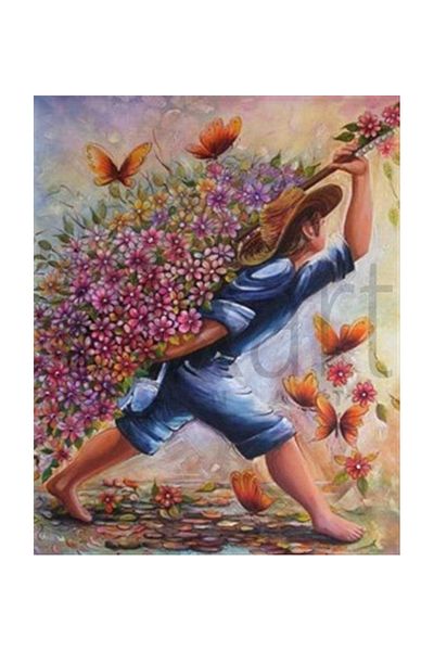 pixartsanat Floral Patterned Pixart Art for Kid - Diamond Mosaic Diamond Painting