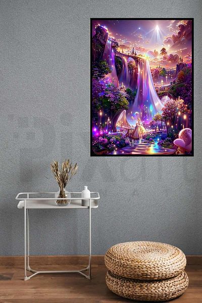 pixartsanat Rainbow Waterfall 30*40 PixArt Art Diamond Mosaic
