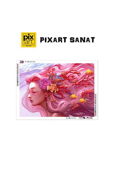 pixartsanat Mermaid 40X50 Pixart Art Diamond Mosaic Painting Diamond Turkey