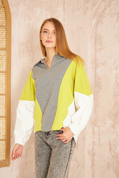 Yıldızistan Women's Bat Elastic Cuff Sleeve Casual Sweatshirt 3473