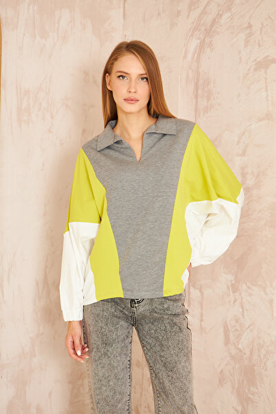 Yıldızistan Women's Bat Elastic Cuff Sleeve Casual Sweatshirt 3473