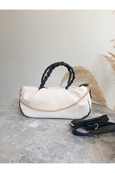 Parrio Knitted Textured Chain Detailed Shoulder Bag