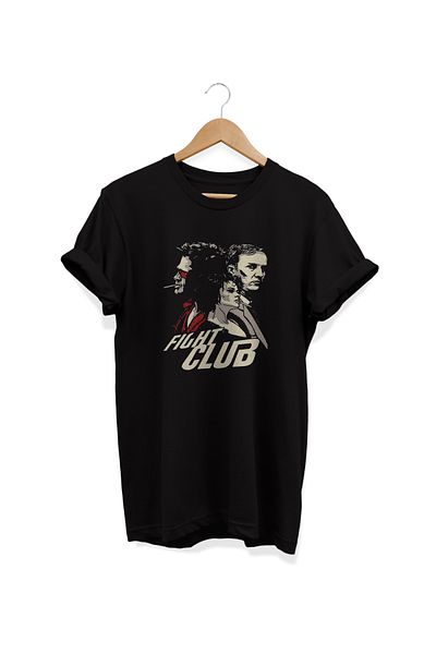 remonz Fight Club Printed Oversize Βαμβακερό T-Shirt - Crew Neck, Large Size