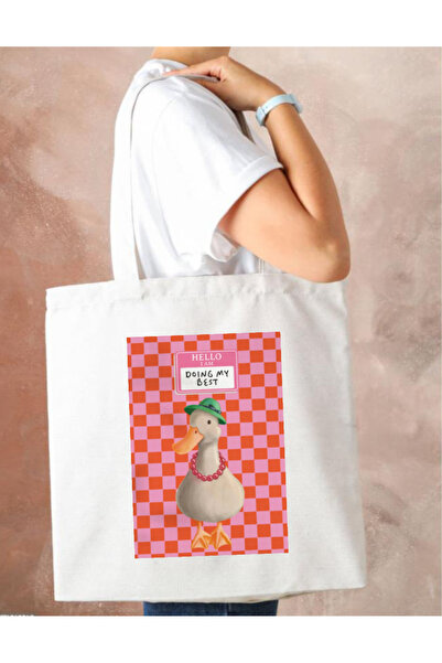 Outdoor One Baskılı Bez Çanta Kadın Omuz Çantası 33cm x 38cm  CNT073