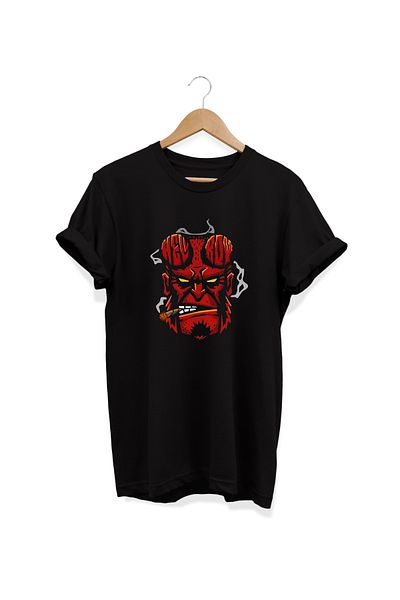 remonz Βαμβακερό μπλουζάκι με στάμπα HellBoy - Crew Neck, Large Size