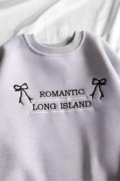 Gofeel Φούτερ Harajuku Street Grey Romantic Long Island με 3 κλωστές