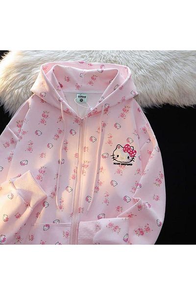 Gofeel Sanrio Anime Kawaii Hello Kitty Λεπτομέρεια Ζακέτα Φούτερ