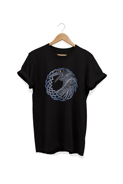remonz , Raven Printed, 100% βαμβάκι, Crew Neck, Oversize T-shirt, Μπλουζάκι μεγάλου μεγέθους