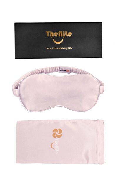 thenile Sertifikalı %100 Saf Ipek Uyku Maskesi Pembe - Seyahat Taşıma Kılıflı Terletmez Uyku Gözlüğü Bandı