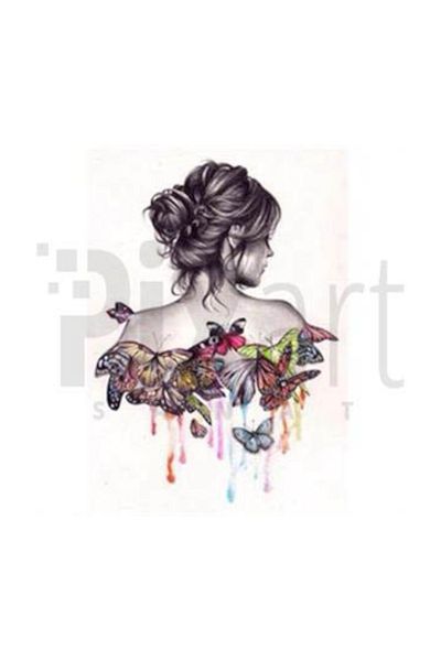 pixartsanat Butterflies on the Back Pixart Art Diamond Mosaic Painting Diamond Türkiye 50*50