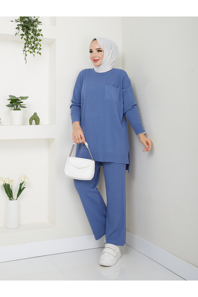 MODAMÜNASİP Tricotaj cu detaliu minunat de fir, pantaloni confortabili și ele...