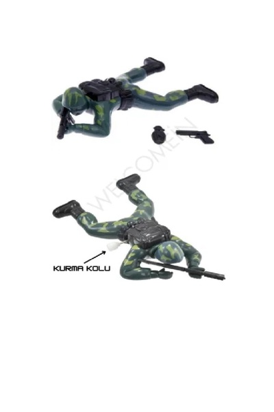 alpmodel Kurmalı Sürünen Asker Mehmetçik Asker Figür 17 Cm