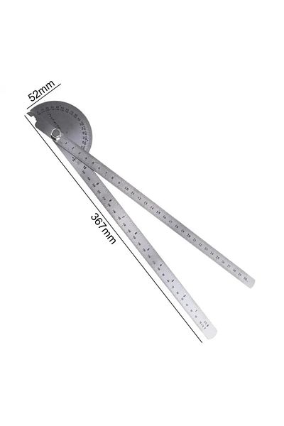 BGA 180 Degree 300mm 2 Spoke Angle Protractor Goniometer Stainless Steel Protractor Rotating Angle Ruler