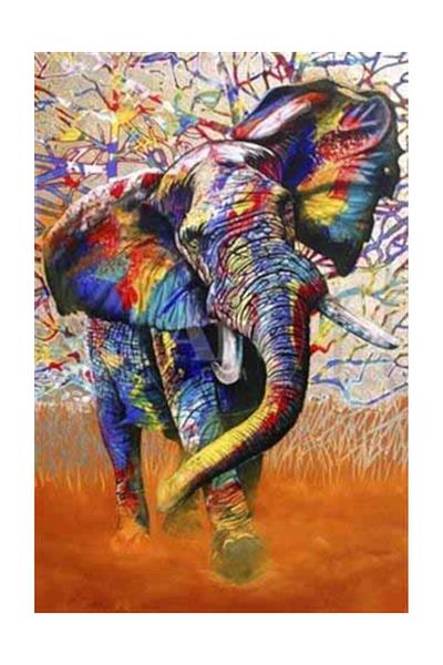 pixartsanat Colorful Elephant Pixart Art Diamond Mosic Painting Daimond Turkey 50*76
