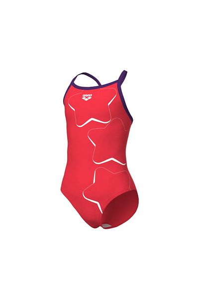 ARENA Short Cut Arena Star Graphic Şadev Swimsuit - Light Bright Coral Plum