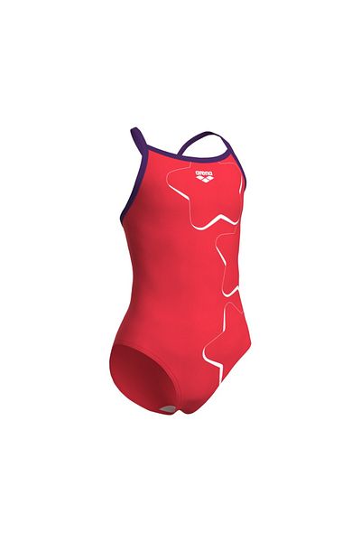 ARENA Short Cut Arena Star Graphic Şadev Swimsuit - Light Bright Coral Plum