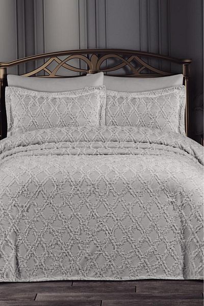 Çeyiz Diyarı Lucca Gray 3 Piece Pique Set - Dowry