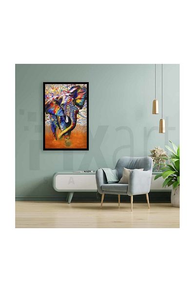 pixartsanat Colorful Elephant Pixart Art Diamond Mosic Painting Daimond Turkey 50*76